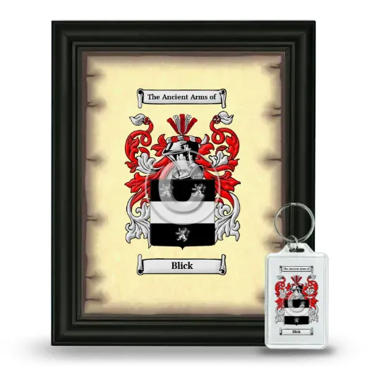 Blick Framed Coat of Arms and Keychain - Black