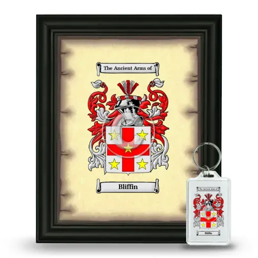 Bliffin Framed Coat of Arms and Keychain - Black