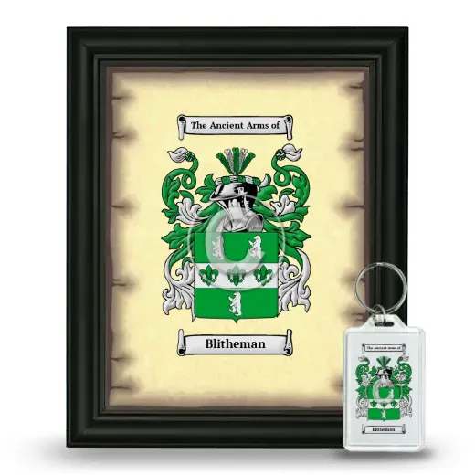 Blitheman Framed Coat of Arms and Keychain - Black