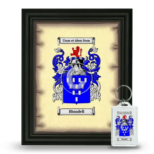 Blundell Framed Coat of Arms and Keychain - Black