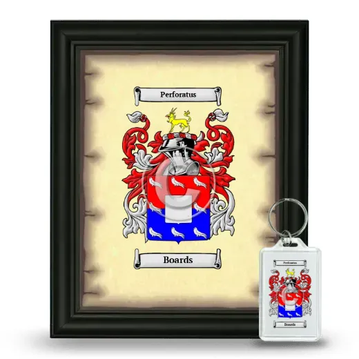 Boards Framed Coat of Arms and Keychain - Black