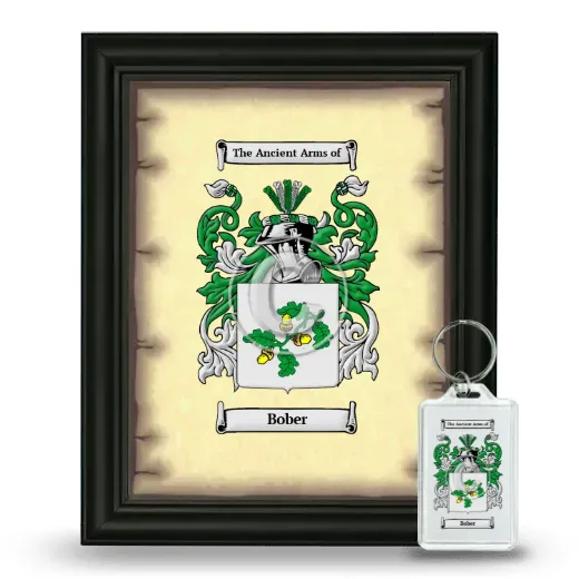 Bober Framed Coat of Arms and Keychain - Black