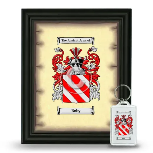 Boby Framed Coat of Arms and Keychain - Black