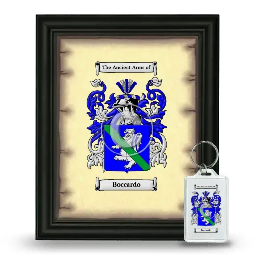 Boccardo Framed Coat of Arms and Keychain - Black