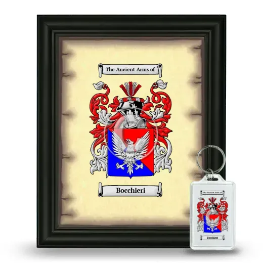 Bocchieri Framed Coat of Arms and Keychain - Black