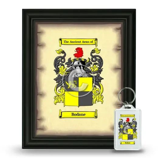 Bodane Framed Coat of Arms and Keychain - Black