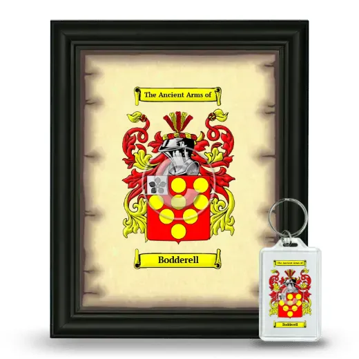 Bodderell Framed Coat of Arms and Keychain - Black