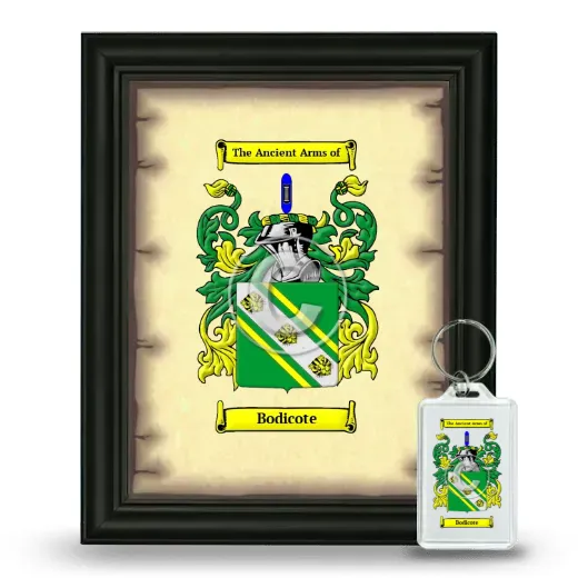 Bodicote Framed Coat of Arms and Keychain - Black