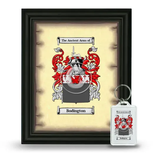 Bodington Framed Coat of Arms and Keychain - Black
