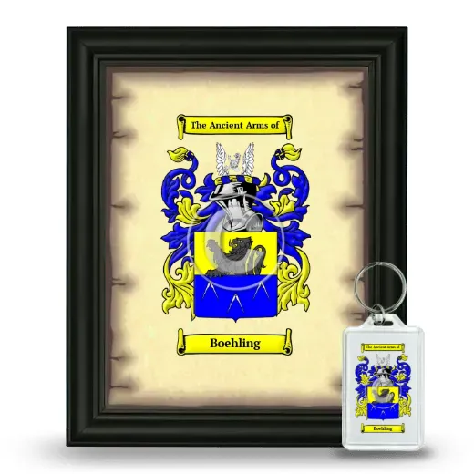 Boehling Framed Coat of Arms and Keychain - Black