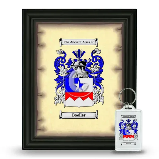 Boeller Framed Coat of Arms and Keychain - Black