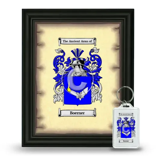 Boerner Framed Coat of Arms and Keychain - Black