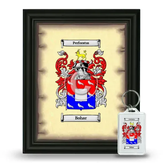Bohar Framed Coat of Arms and Keychain - Black