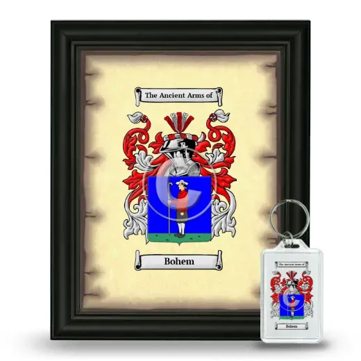 Bohem Framed Coat of Arms and Keychain - Black