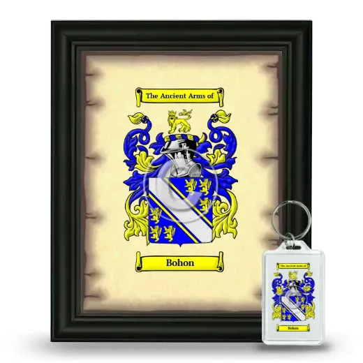 Bohon Framed Coat of Arms and Keychain - Black