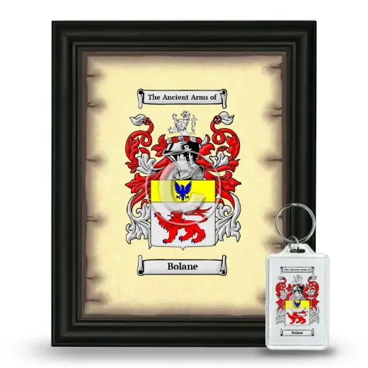 Bolane Framed Coat of Arms and Keychain - Black