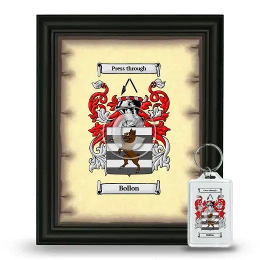 Bollon Framed Coat of Arms and Keychain - Black