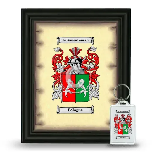 Bologna Framed Coat of Arms and Keychain - Black