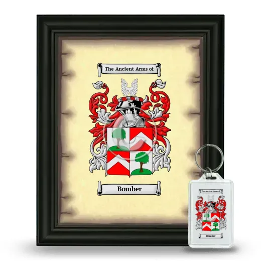 Bomber Framed Coat of Arms and Keychain - Black