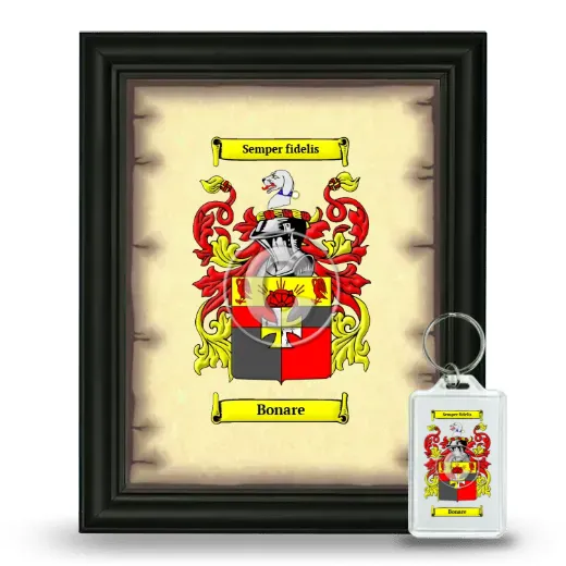 Bonare Framed Coat of Arms and Keychain - Black