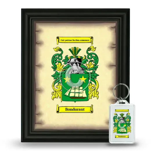 Bondurant Framed Coat of Arms and Keychain - Black