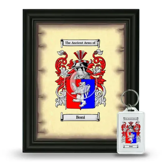 Boni Framed Coat of Arms and Keychain - Black