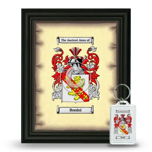 Bonini Framed Coat of Arms and Keychain - Black