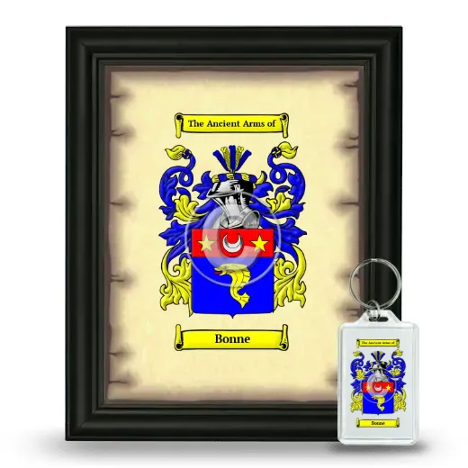 Bonne Framed Coat of Arms and Keychain - Black