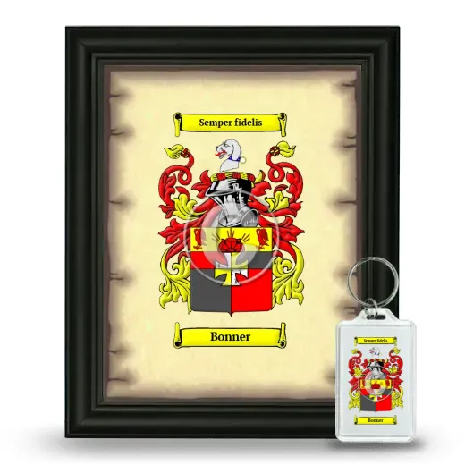 Bonner Framed Coat of Arms and Keychain - Black