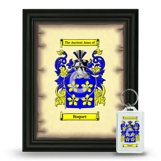 Boquet Framed Coat of Arms and Keychain - Black