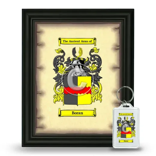 Boran Framed Coat of Arms and Keychain - Black