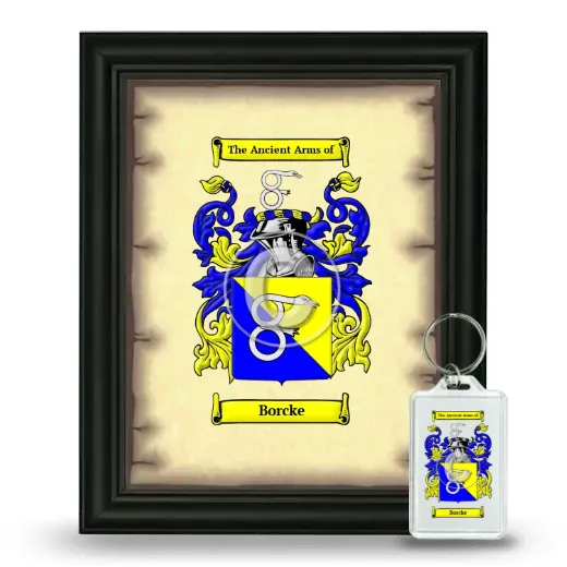 Borcke Framed Coat of Arms and Keychain - Black