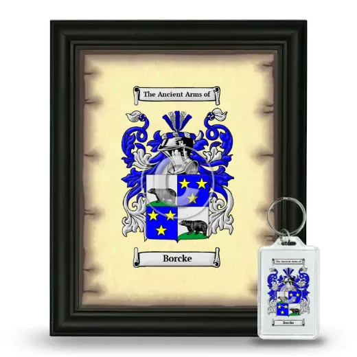 Borcke Framed Coat of Arms and Keychain - Black