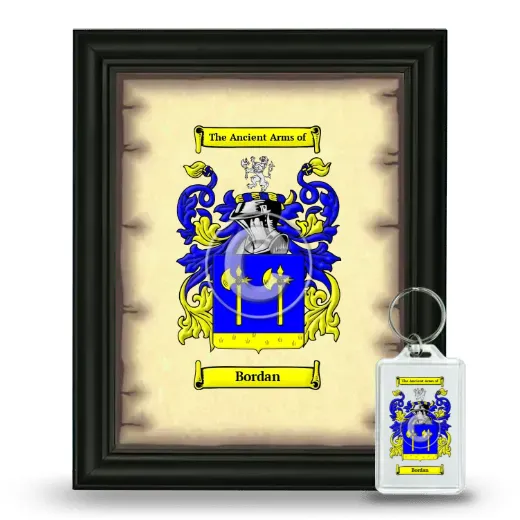 Bordan Framed Coat of Arms and Keychain - Black