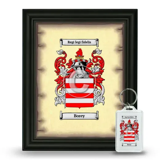 Borey Framed Coat of Arms and Keychain - Black