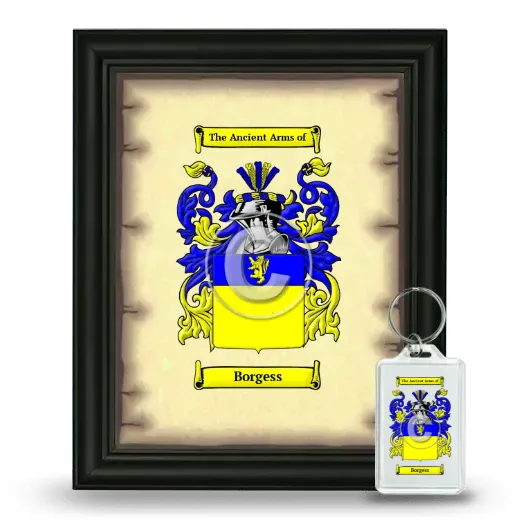 Borgess Framed Coat of Arms and Keychain - Black