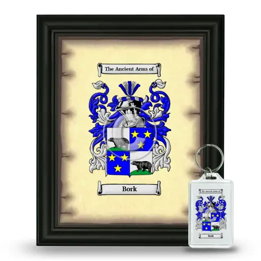 Bork Framed Coat of Arms and Keychain - Black