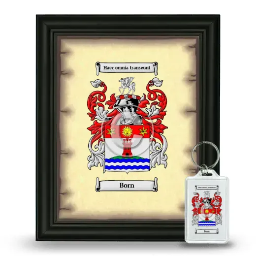 Born Framed Coat of Arms and Keychain - Black