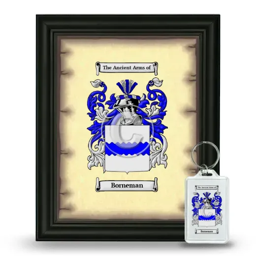 Borneman Framed Coat of Arms and Keychain - Black