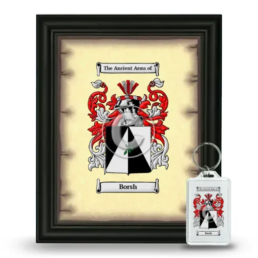 Borsh Framed Coat of Arms and Keychain - Black