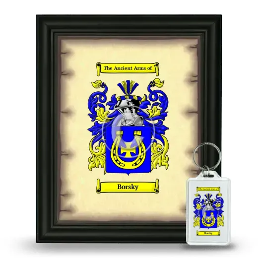 Borsky Framed Coat of Arms and Keychain - Black