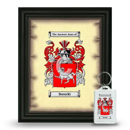 Borucki Framed Coat of Arms and Keychain - Black