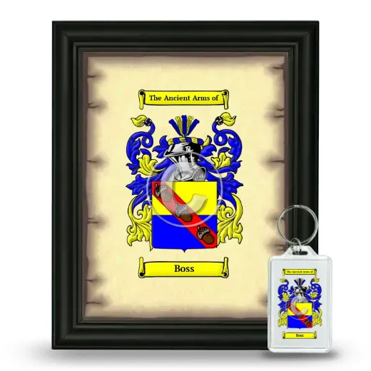 Boss Framed Coat of Arms and Keychain - Black
