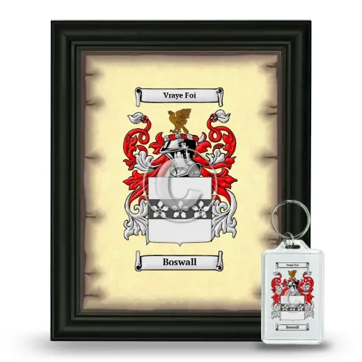 Boswall Framed Coat of Arms and Keychain - Black