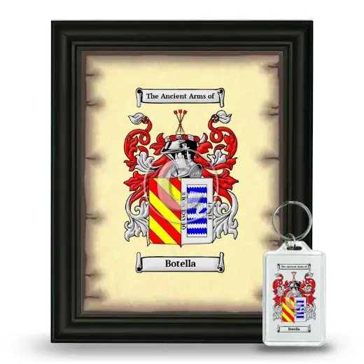 Botella Framed Coat of Arms and Keychain - Black