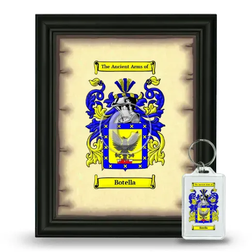 Botella Framed Coat of Arms and Keychain - Black