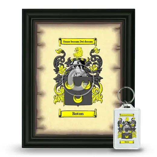 Boton Framed Coat of Arms and Keychain - Black
