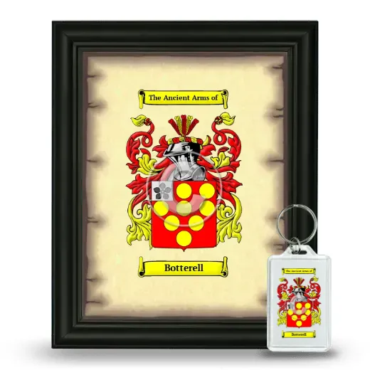Botterell Framed Coat of Arms and Keychain - Black