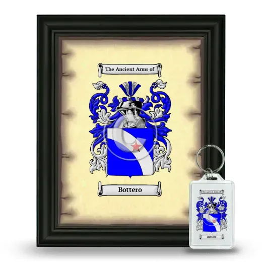 Bottero Framed Coat of Arms and Keychain - Black