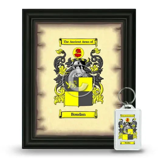 Boudan Framed Coat of Arms and Keychain - Black